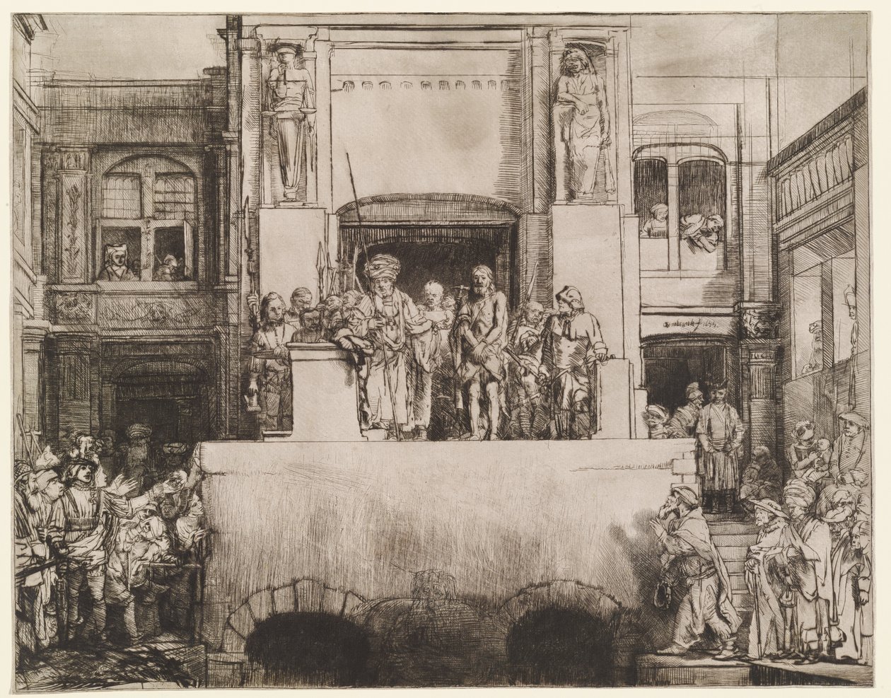 Christus wordt aan het volk voorgesteld (Ecce Homo) door Rembrandt van Rijn