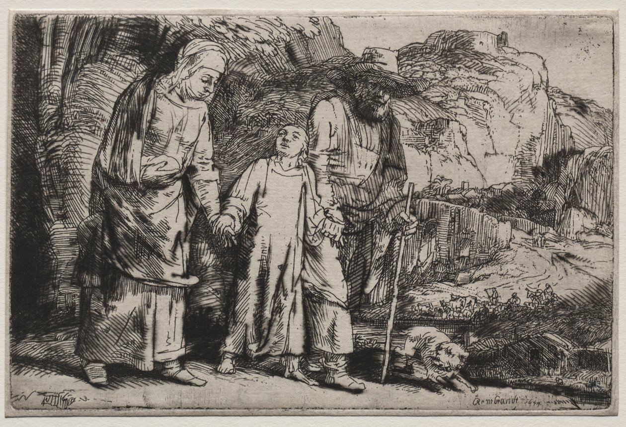Christus keert terug van de Tempel met Zijn Ouders, 1654 door Rembrandt van Rijn
