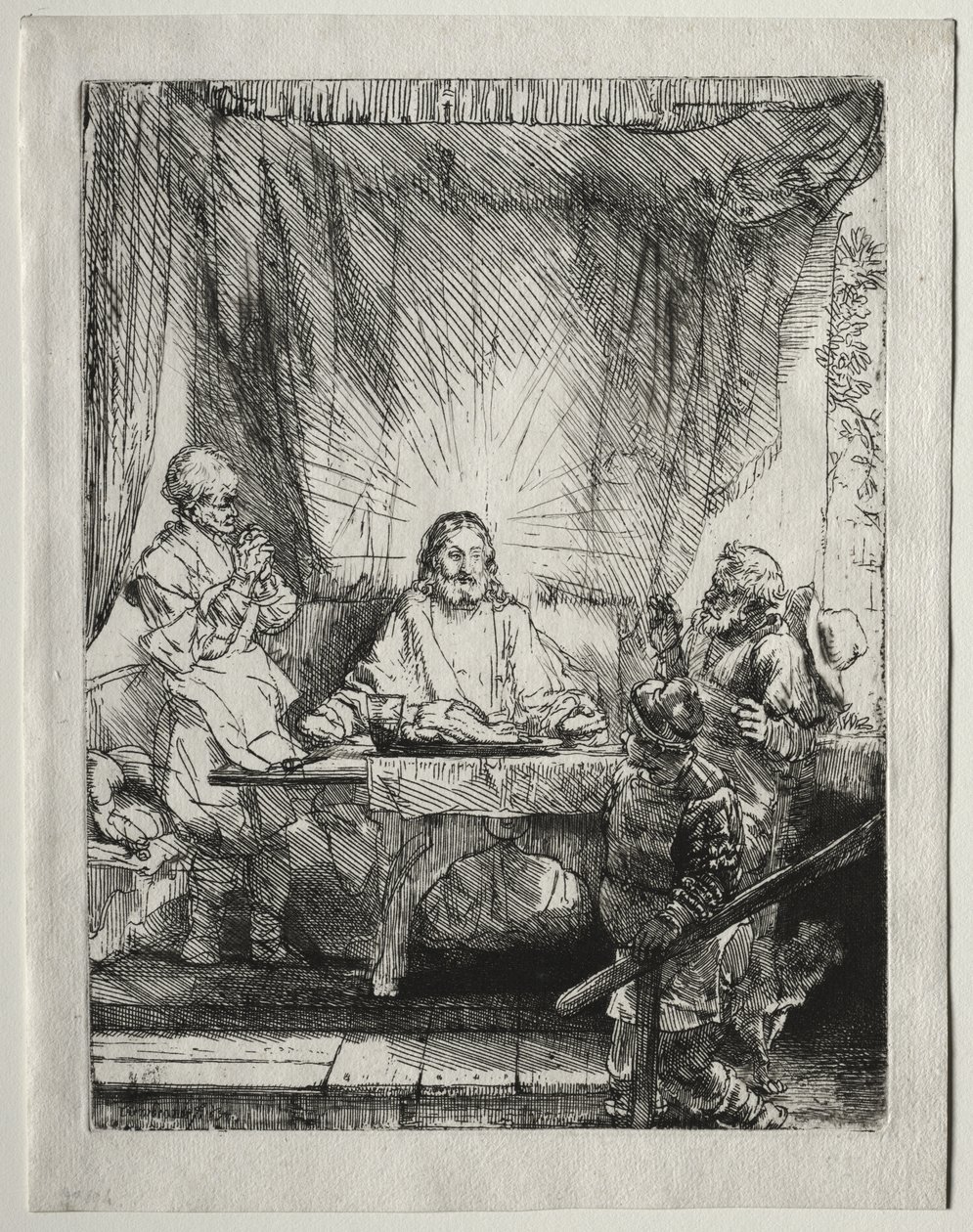 Christus in Emmaüs: de grotere afbeelding door Rembrandt van Rijn