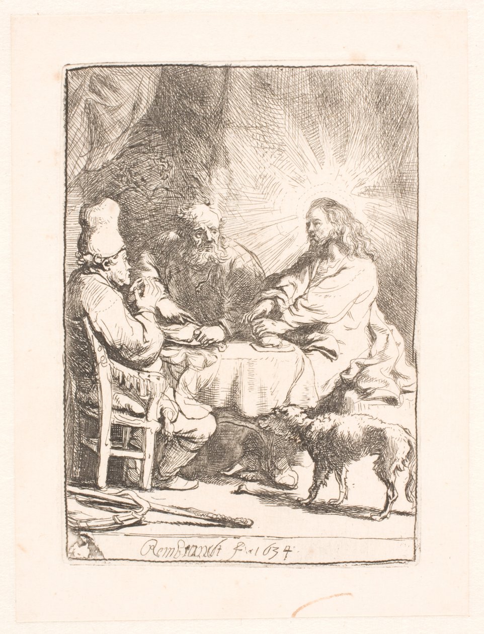 Christus in Emmaüs: de kleinere plaat door Rembrandt van Rijn