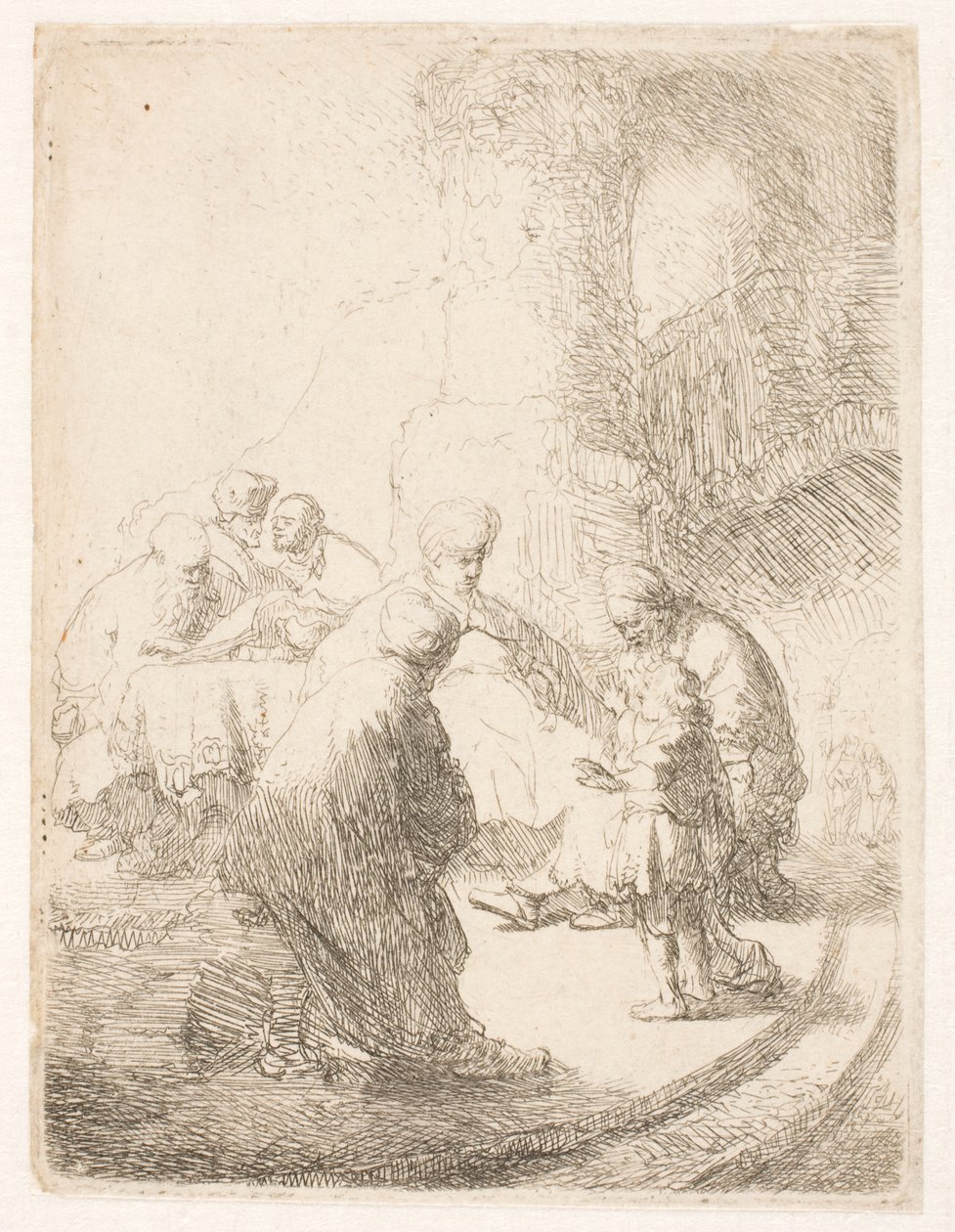 Christus in discussie met de schriftgeleerden: klein paneel door Rembrandt van Rijn