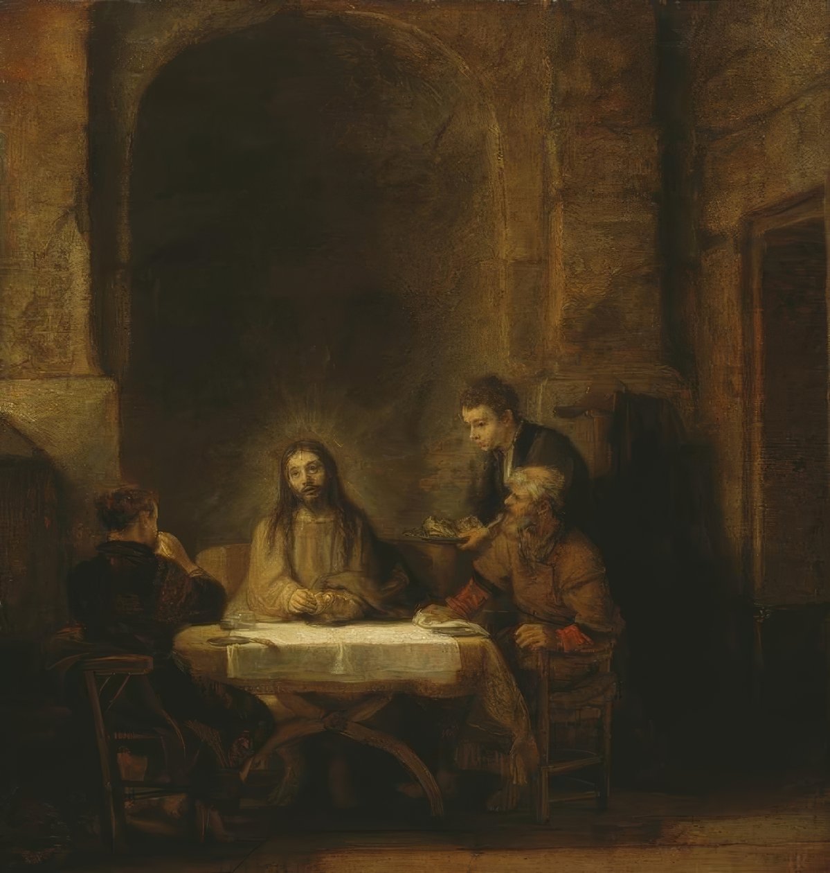 Christus en de discipelen van Emmaüs door Rembrandt van Rijn