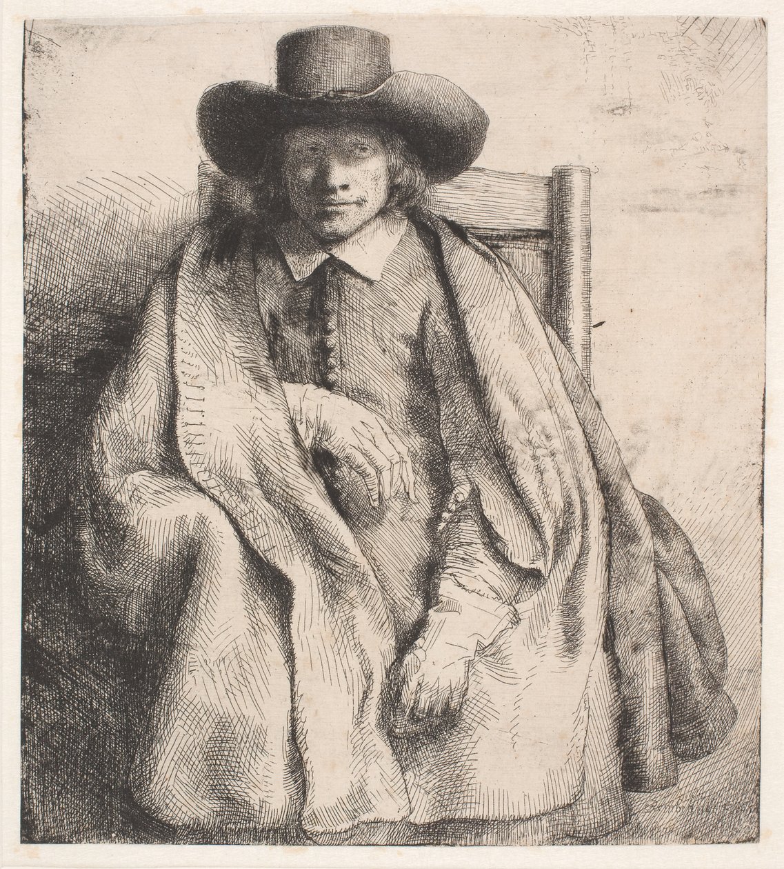 Clement de Jonghe, prentverkoper door Rembrandt van Rijn