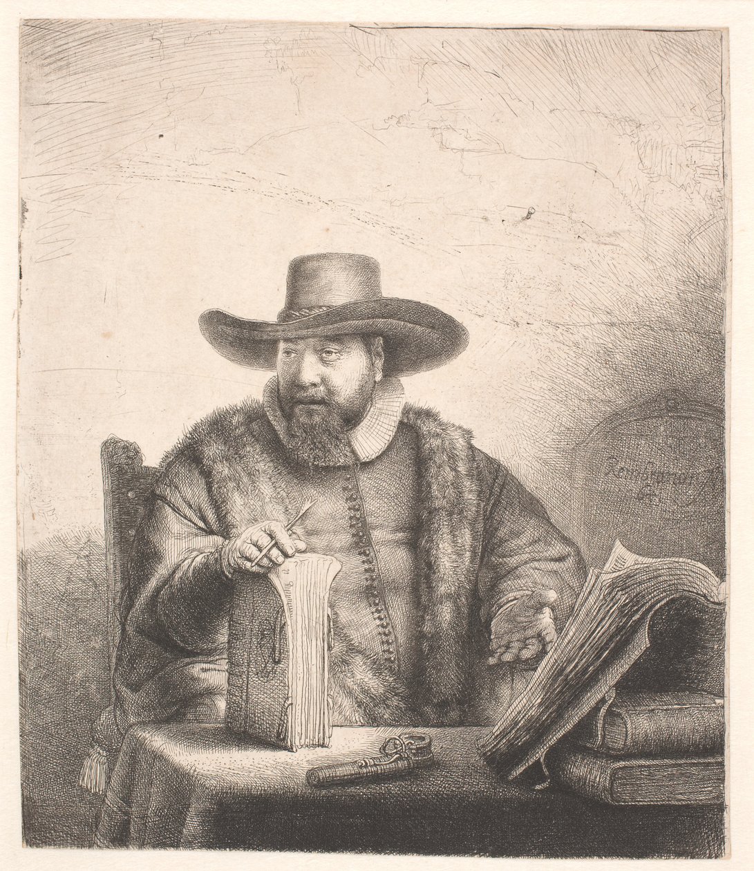 Cornelis Claesz Anslo, Doopsgezinde predikant door Rembrandt van Rijn
