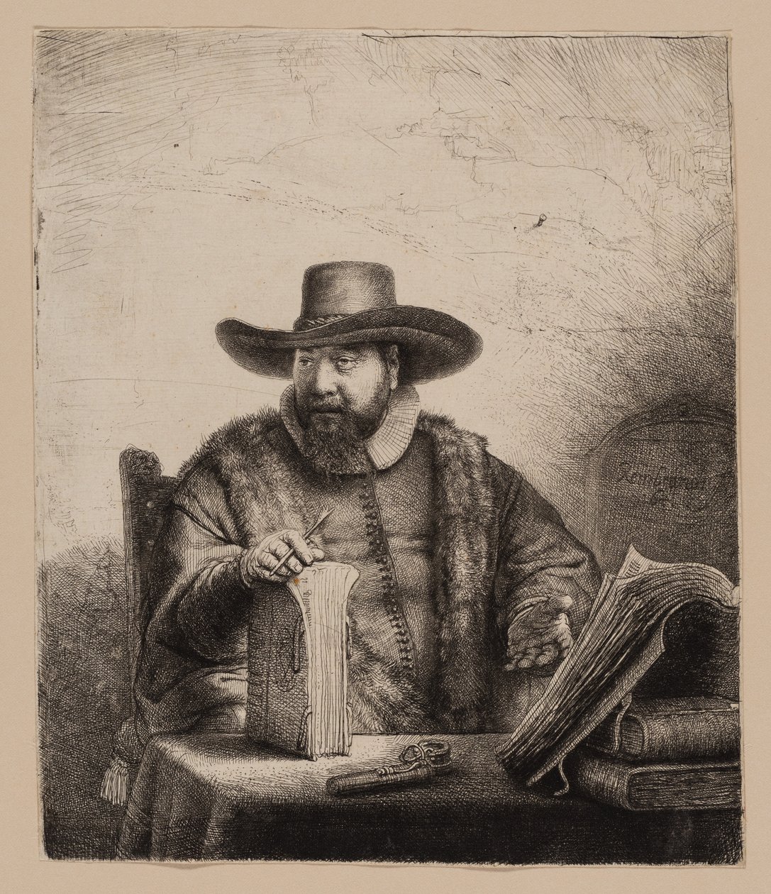 Cornelis Claesz. Anslo, predikant door Rembrandt van Rijn