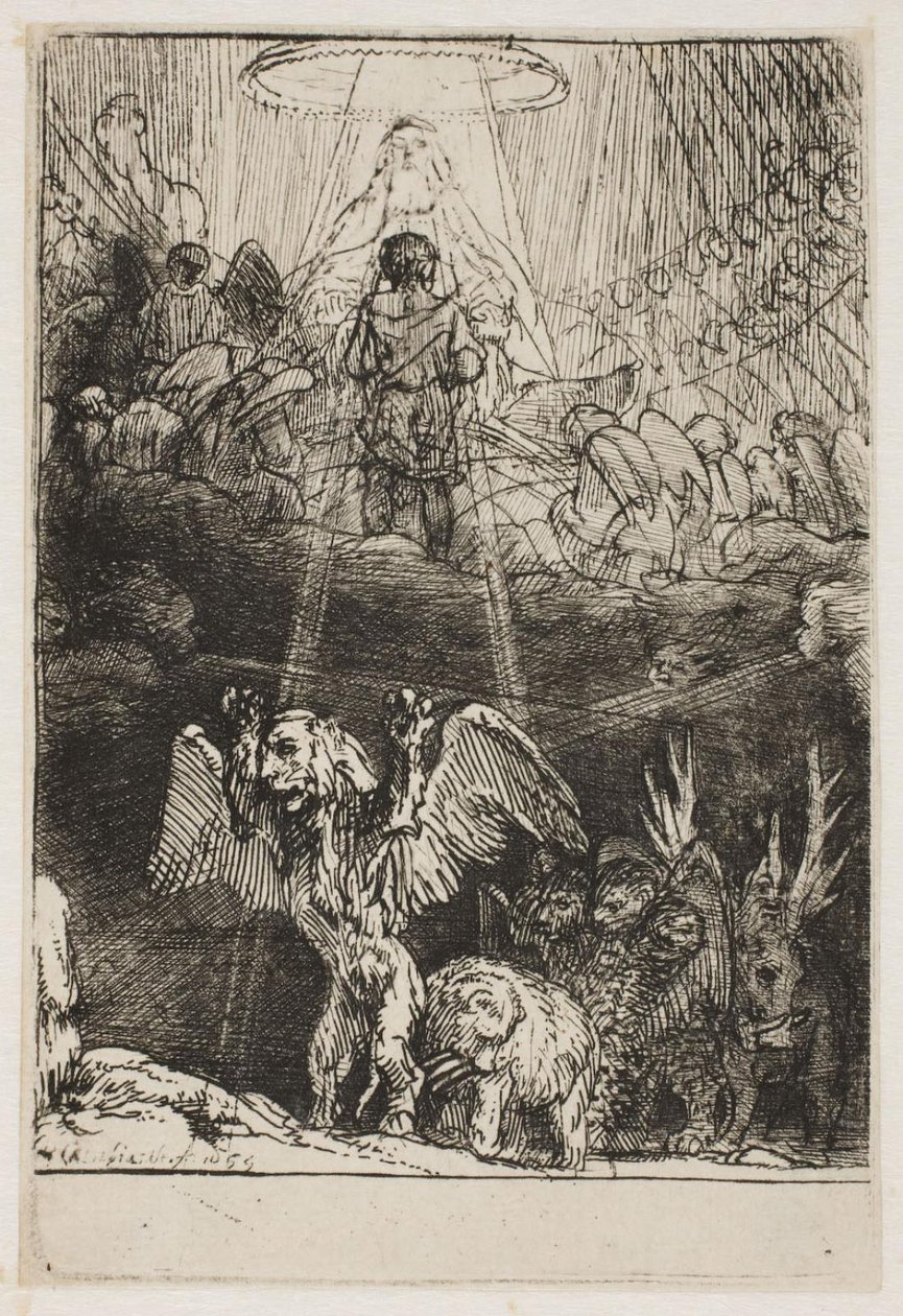 Daniels’ visioen van de vier beesten door Rembrandt van Rijn