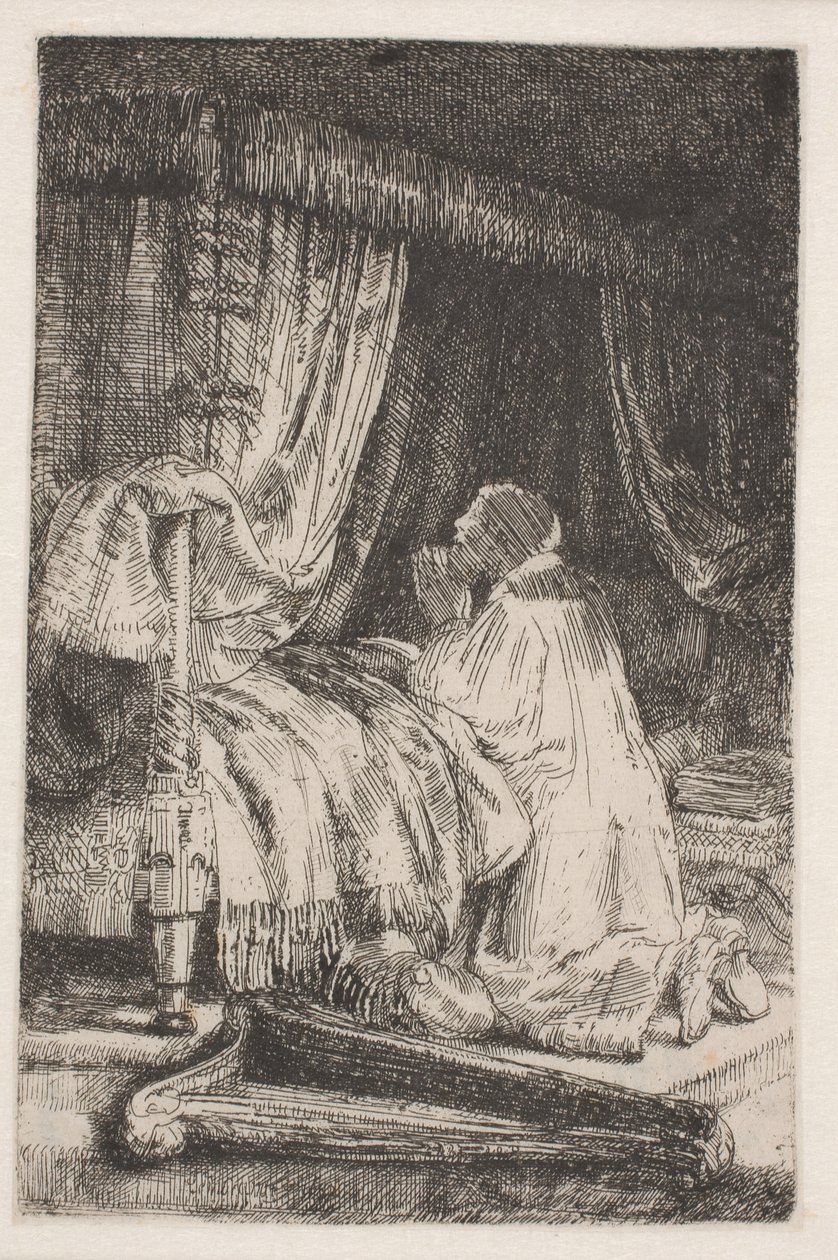David in gebed door Rembrandt van Rijn