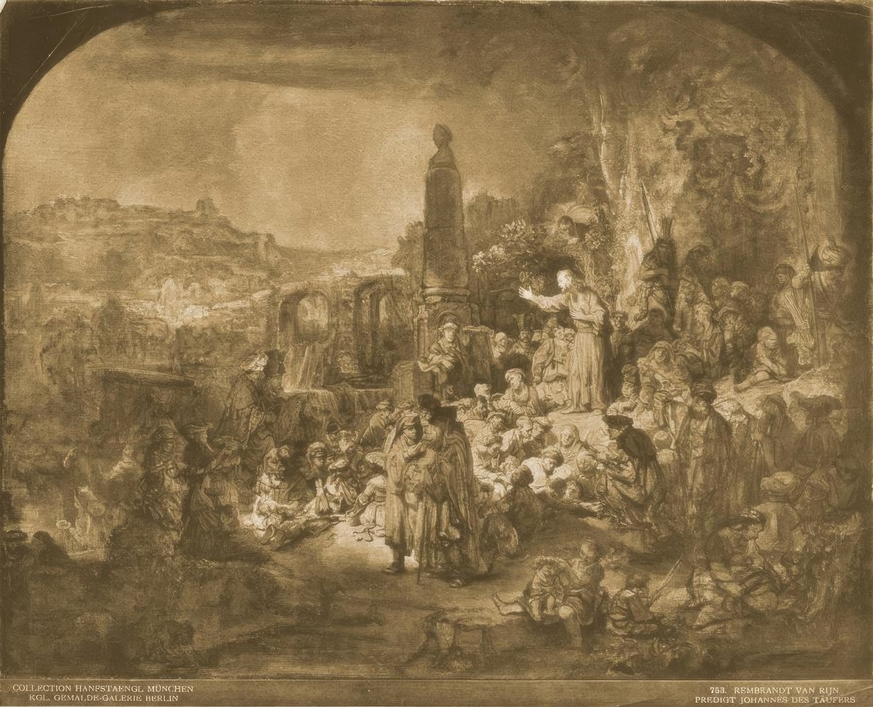 De preek van Johannes de Doper door Rembrandt van Rijn