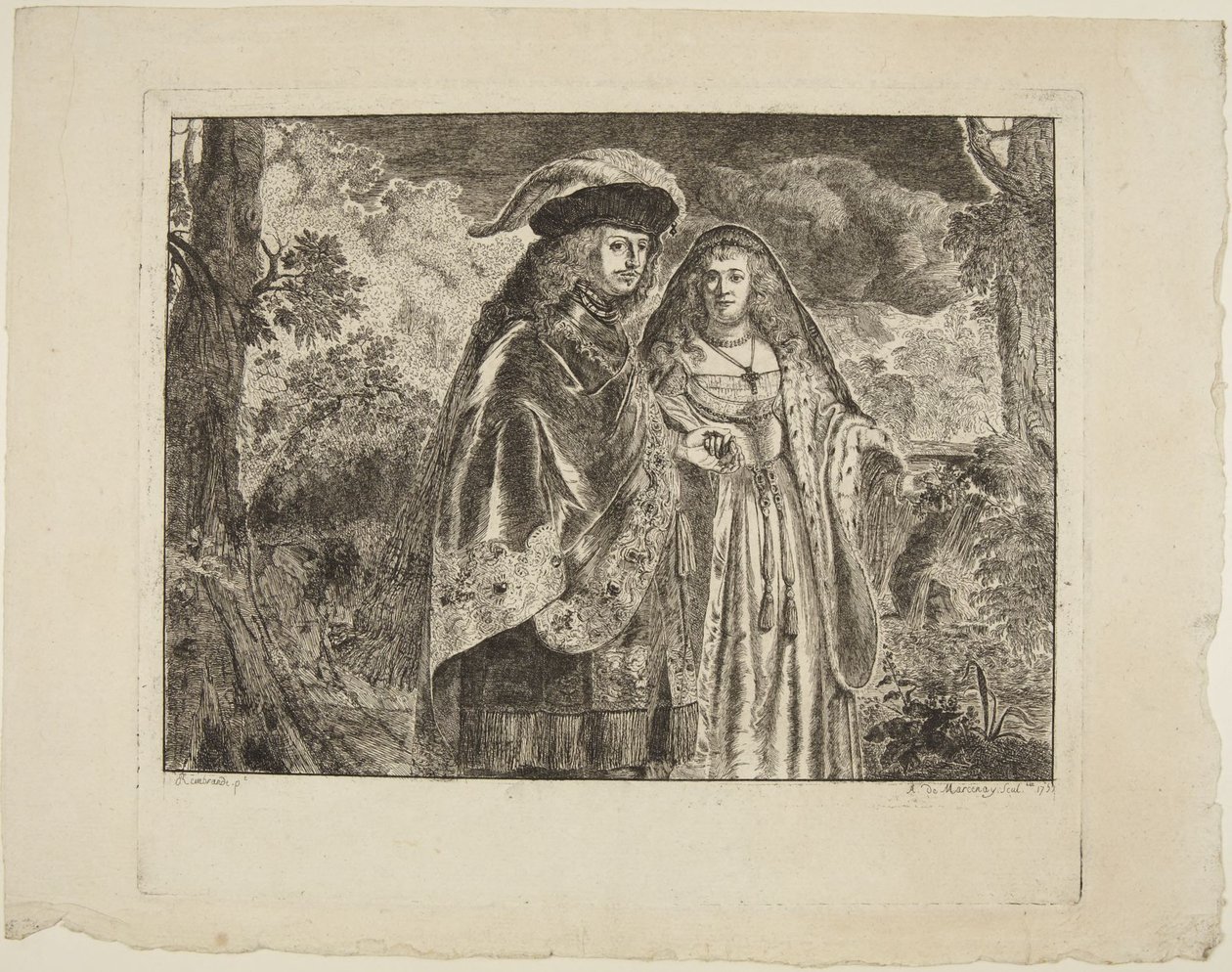 De man met de witte veer door Rembrandt van Rijn