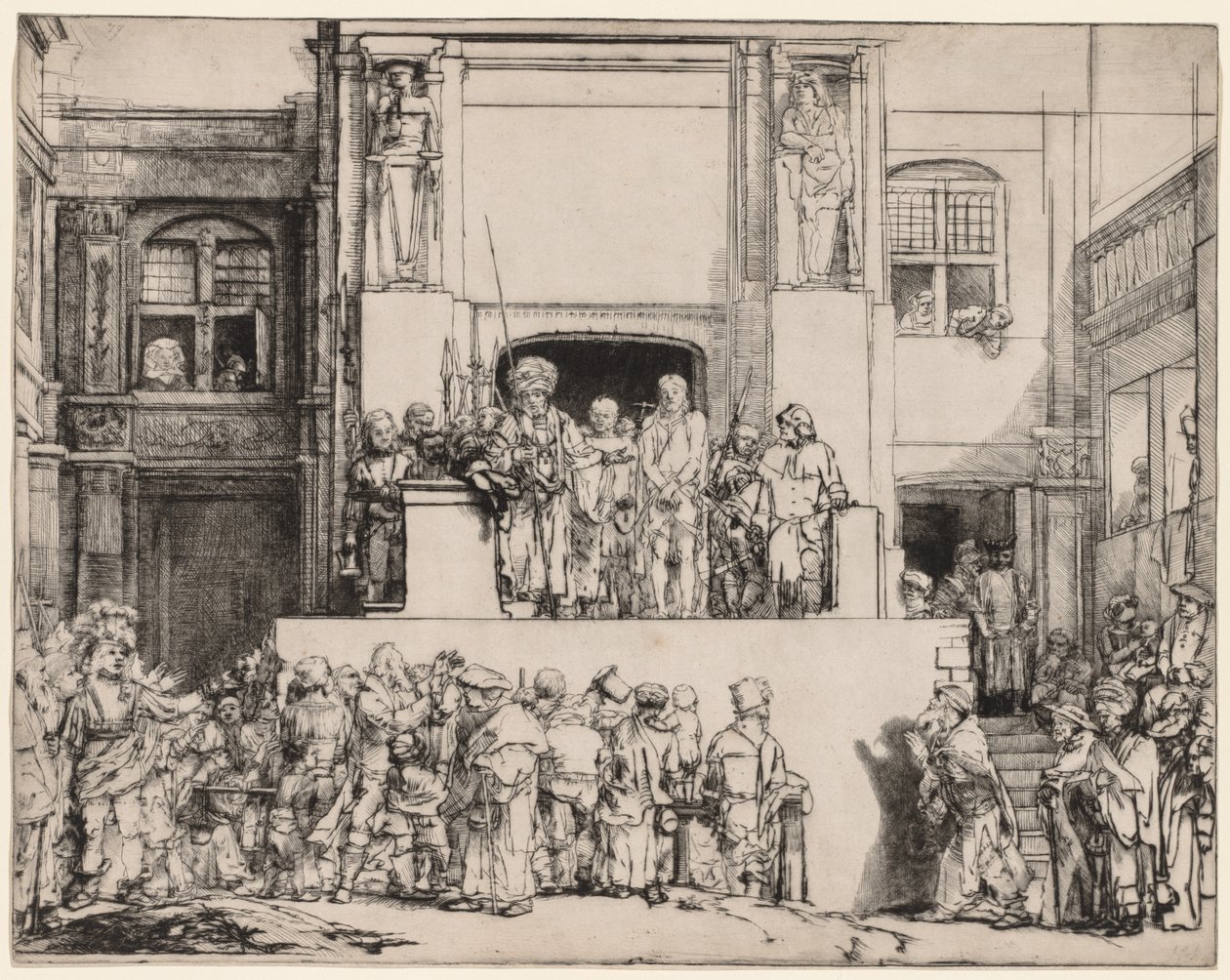Ecce Homo. Christus gepresenteerd aan het volk, 1655 door Rembrandt van Rijn