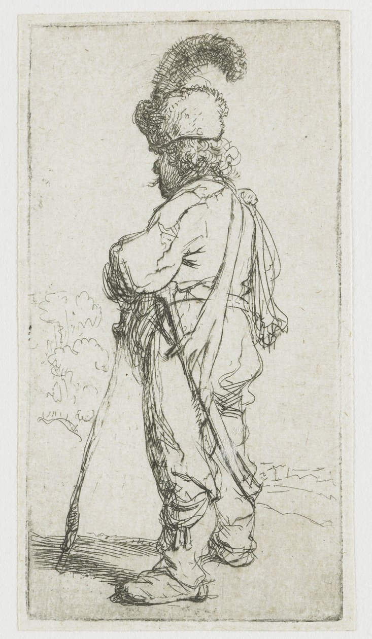 Een Pool met een stok door Rembrandt van Rijn