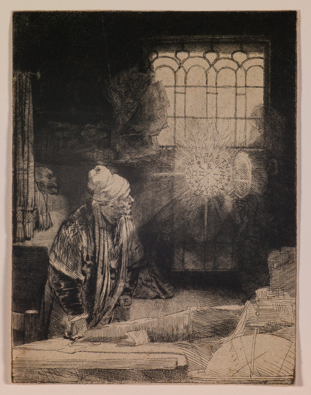 Faust (De geleerde in zijn studeerkamer) door Rembrandt van Rijn