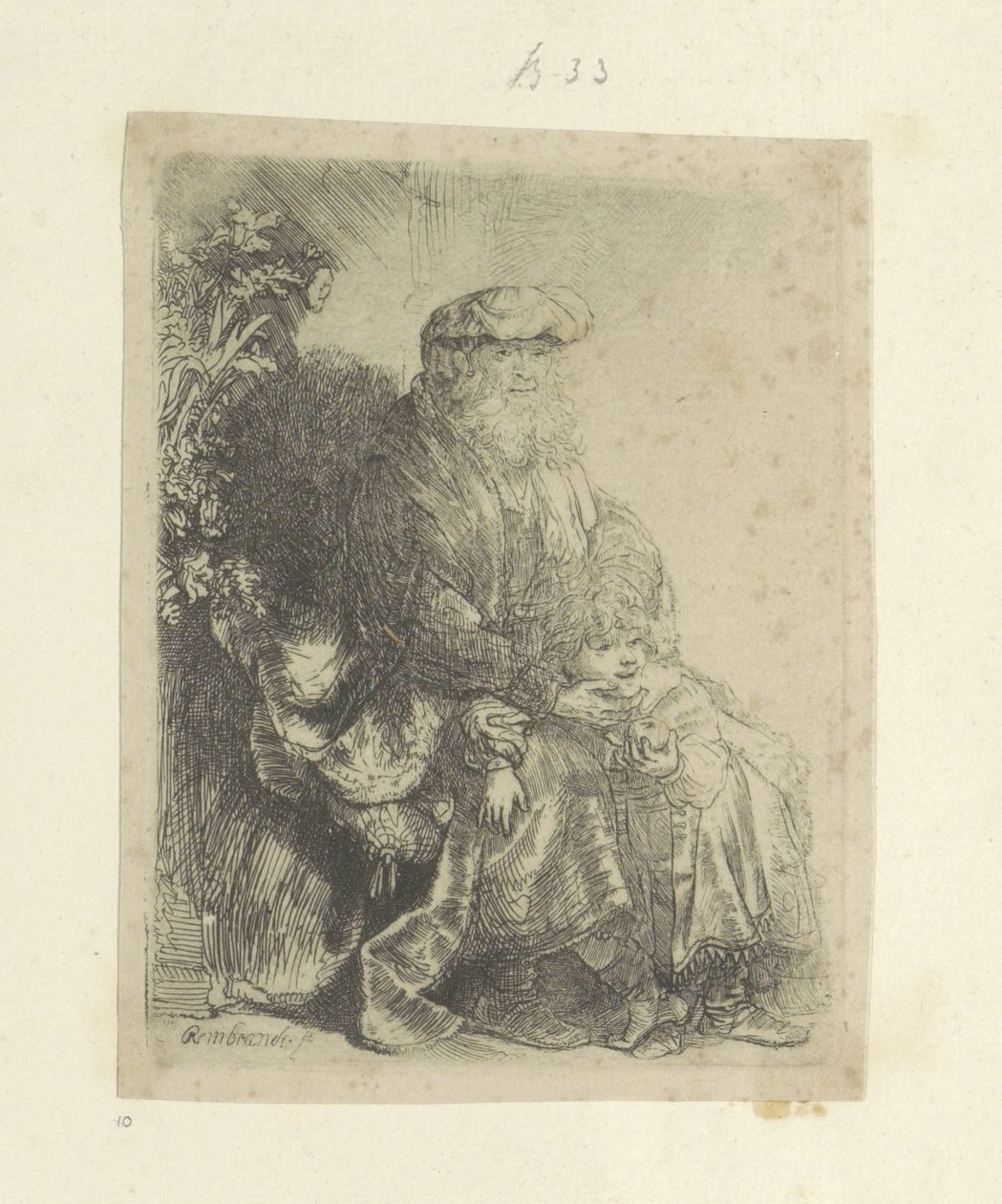 Jacob liefkoost Benjamin door Rembrandt van Rijn