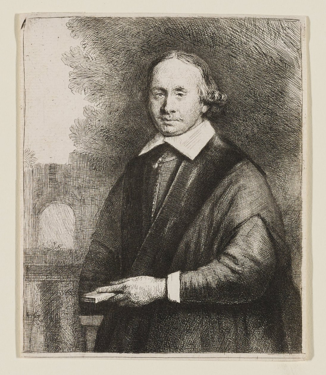 Jan Antonides Von Der Linden, hoogleraar geneeskunde door Rembrandt van Rijn