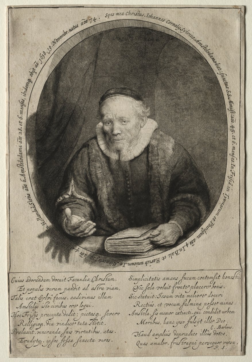 Jan Cornelis Sylvius, predikant, 1646 door Rembrandt van Rijn