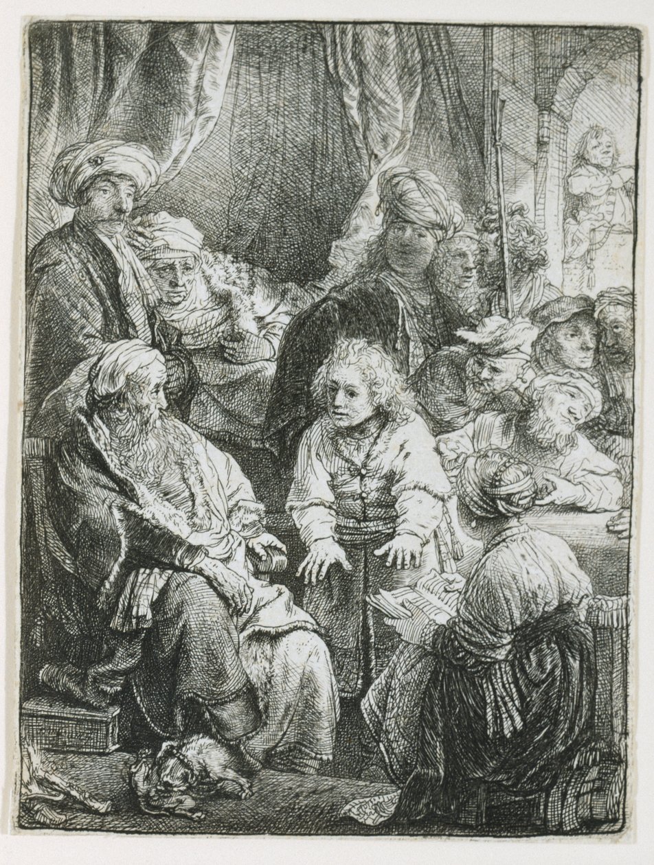 Jozef vertelt zijn dromen door Rembrandt van Rijn