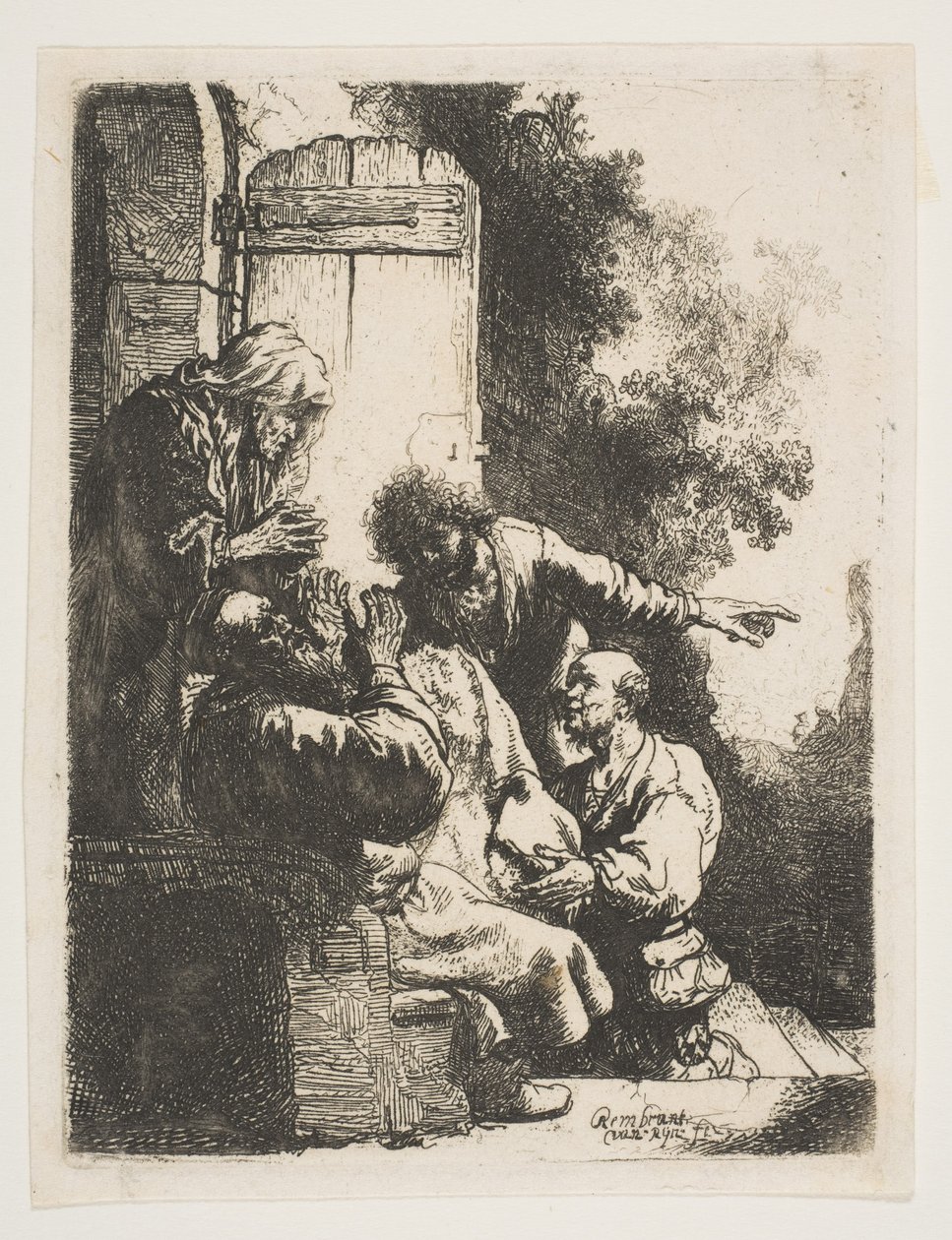 Jozefs jas gebracht naar Jakob, ca. 1633 door Rembrandt van Rijn