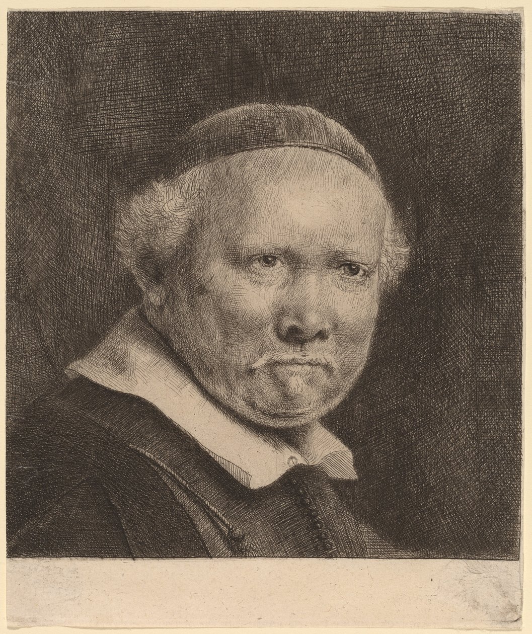 Lieven Willemsz van Coppenol: de grotere plaat door Rembrandt van Rijn