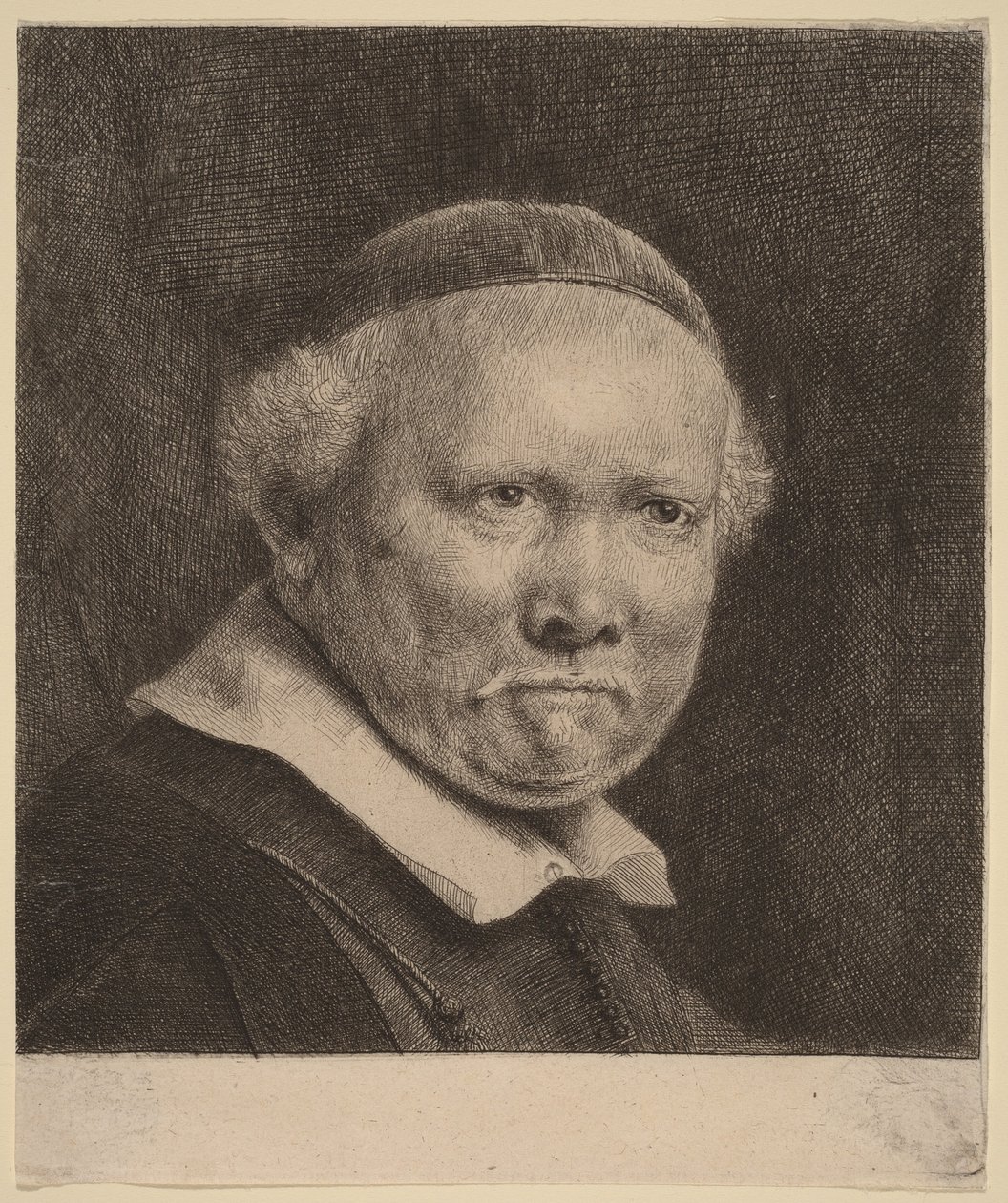 Lieven Willemsz van Coppenol: the Larger Plate door Rembrandt van Rijn