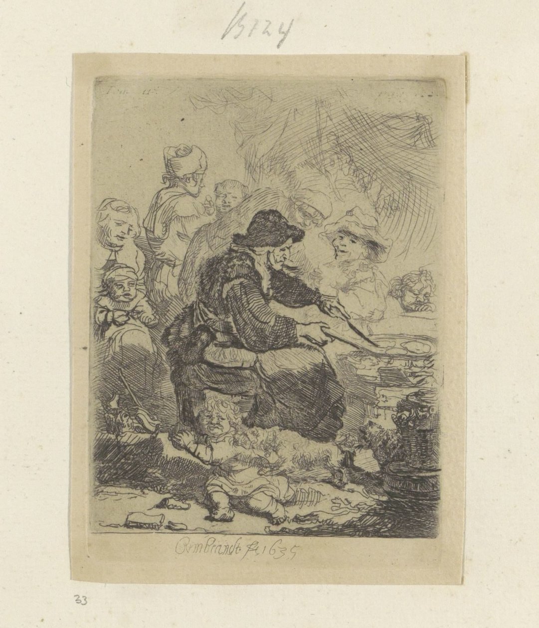 Pannekoekenbakster door Rembrandt van Rijn
