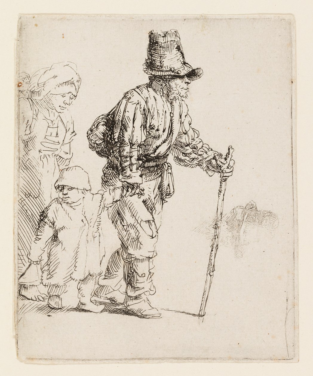 Zwervende boerenfamilie door Rembrandt van Rijn