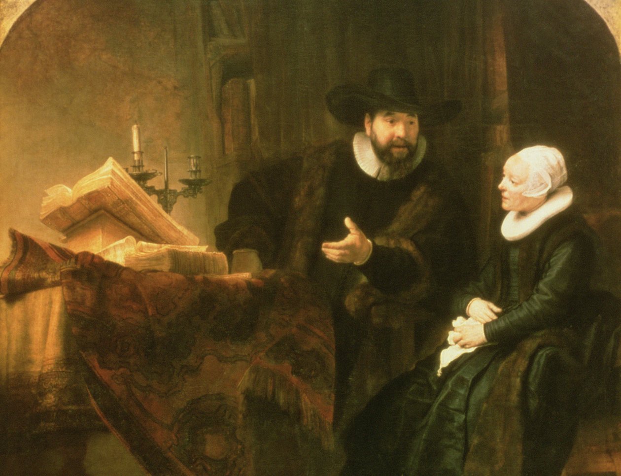 Portret van Cornelius Anslo en zijn Vrouw, 1641 door Rembrandt van Rijn