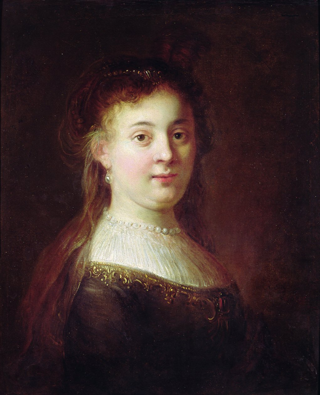 Portret van Saskia van Uylenburch, ca. 1633 door Rembrandt van Rijn