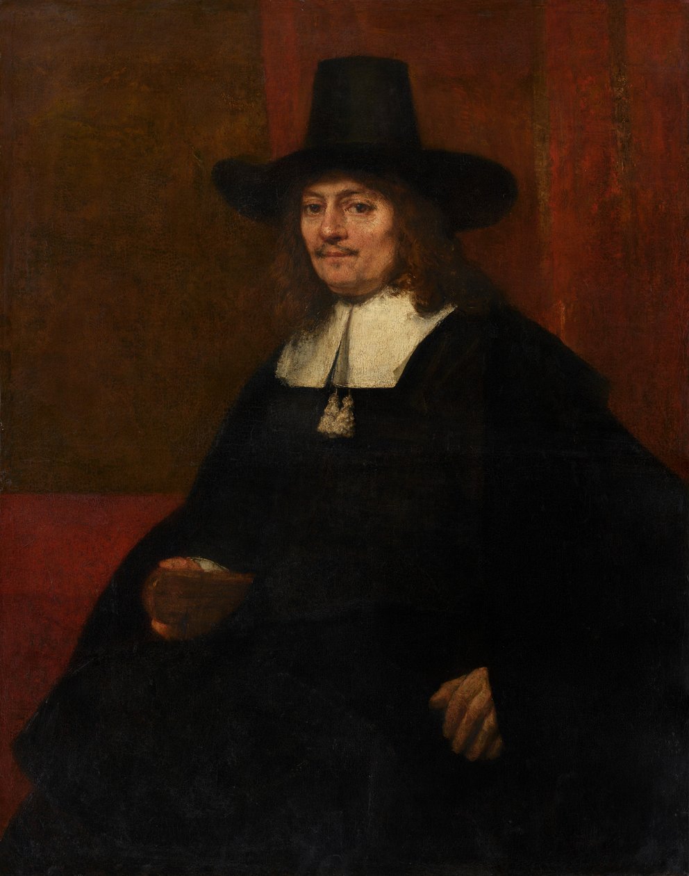 Portret van een Man met een Hoge Hoed door Rembrandt van Rijn