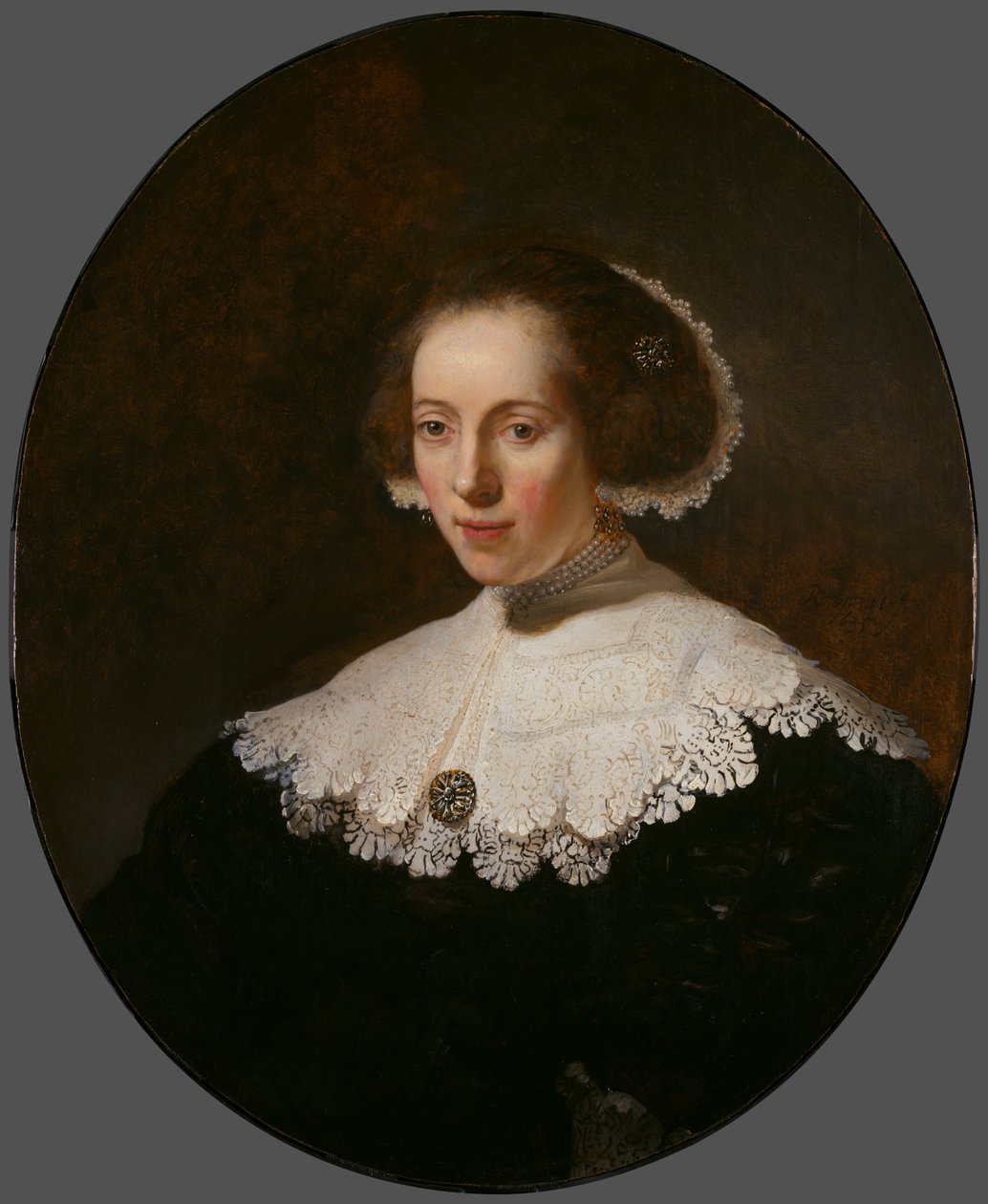 Portret van een vrouw, ca. 1632-35 door Rembrandt van Rijn