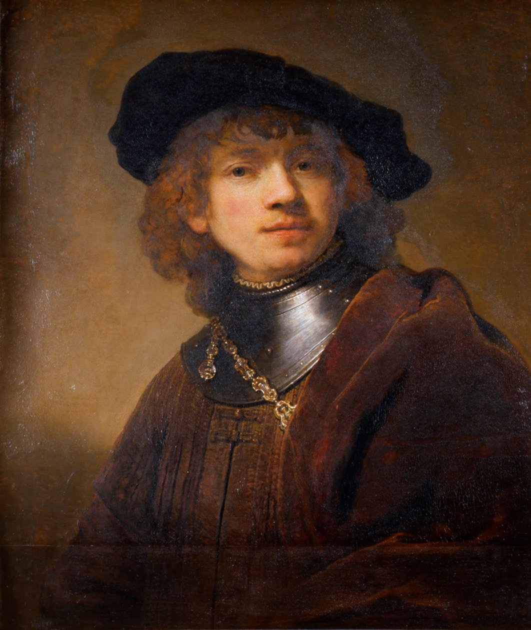 Portret van een jonge man door Rembrandt van Rijn