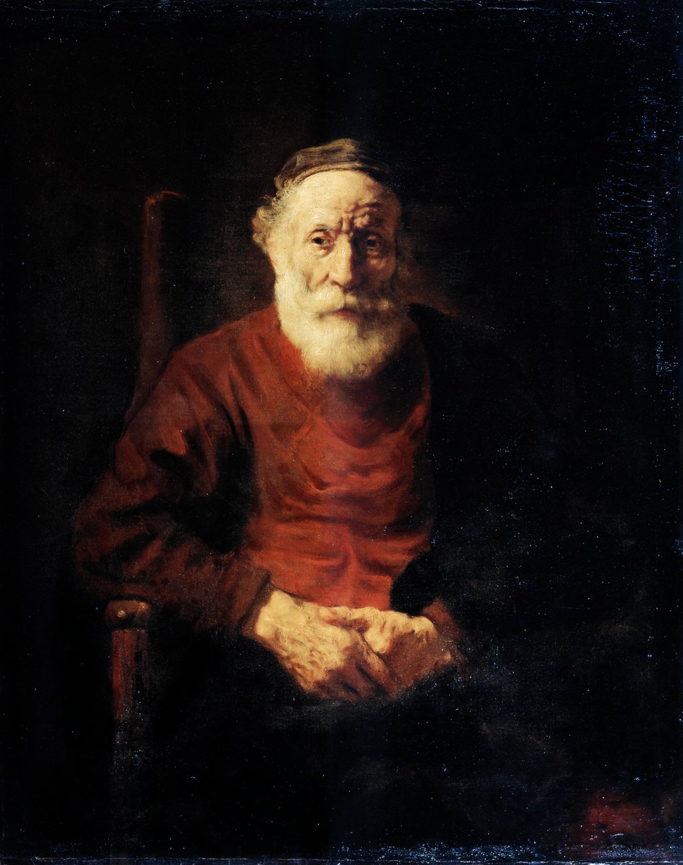 Portret van een oude man in rood, 1652-1654 door Rembrandt van Rijn