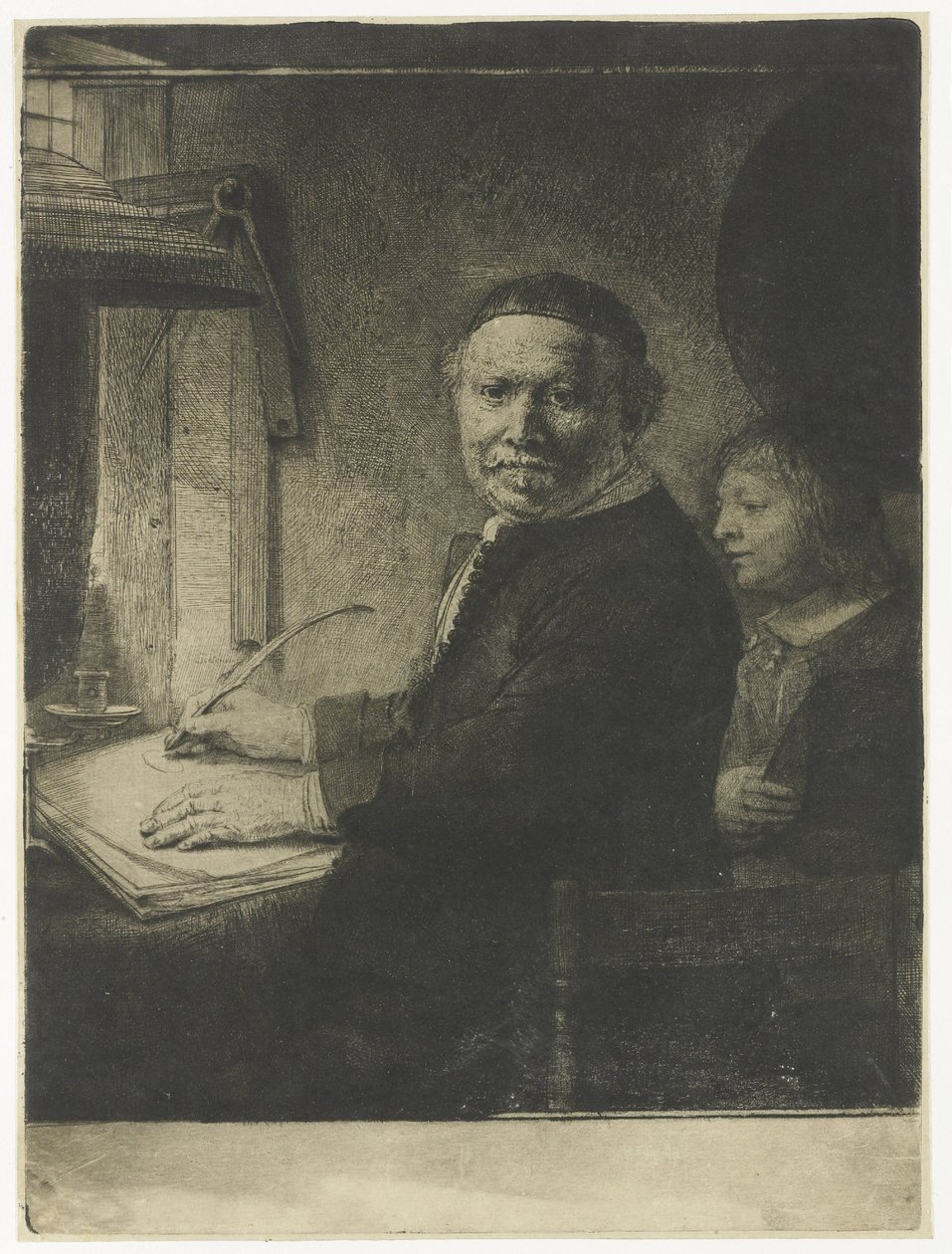 Portret van Lieven Willemsz van Coppenol, bekend als ‘De kleine Coppenol’ door Rembrandt van Rijn