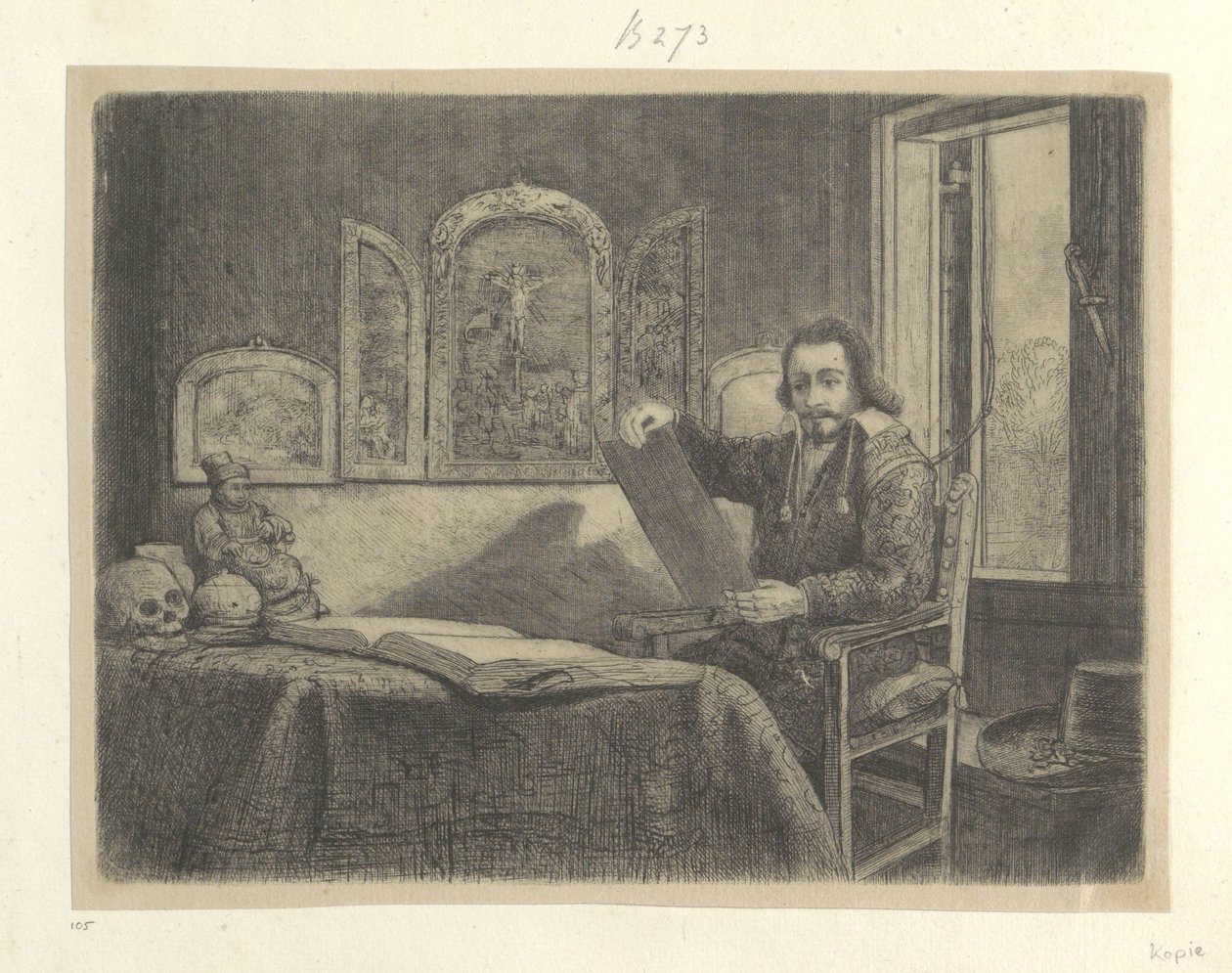 Portret van de apotheker Abraham Francen door Rembrandt van Rijn