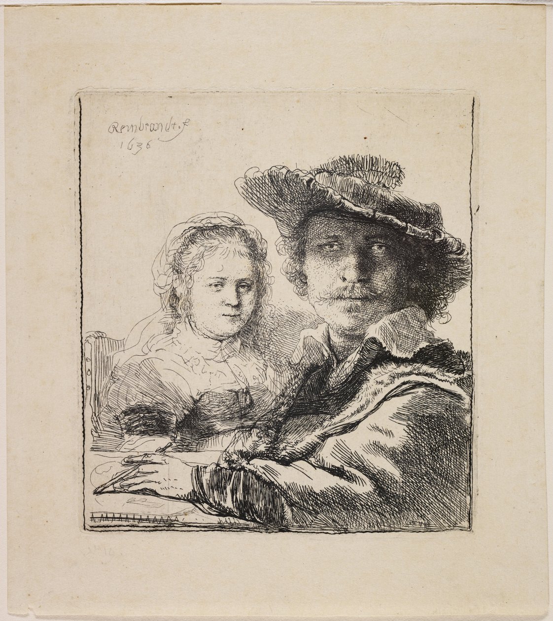 Zelfportret met Saskia door Rembrandt van Rijn