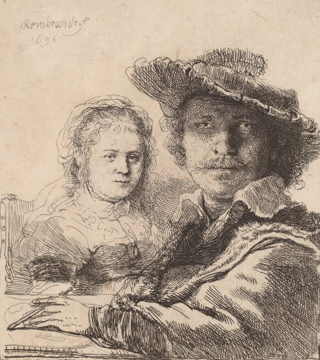 Zelfportret met Saskia, 1636 door Rembrandt van Rijn