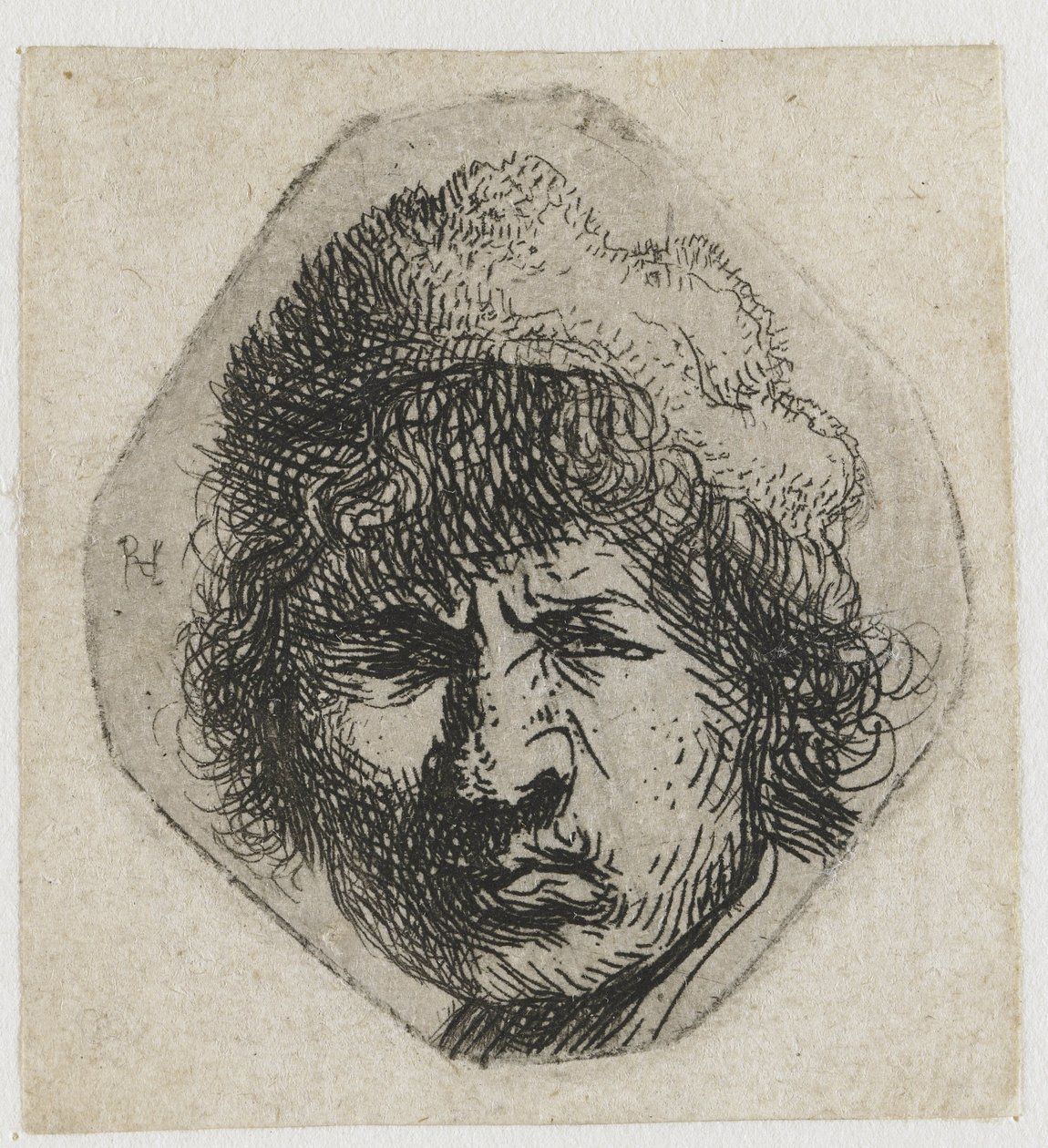 Zelfportret fronsend door Rembrandt van Rijn