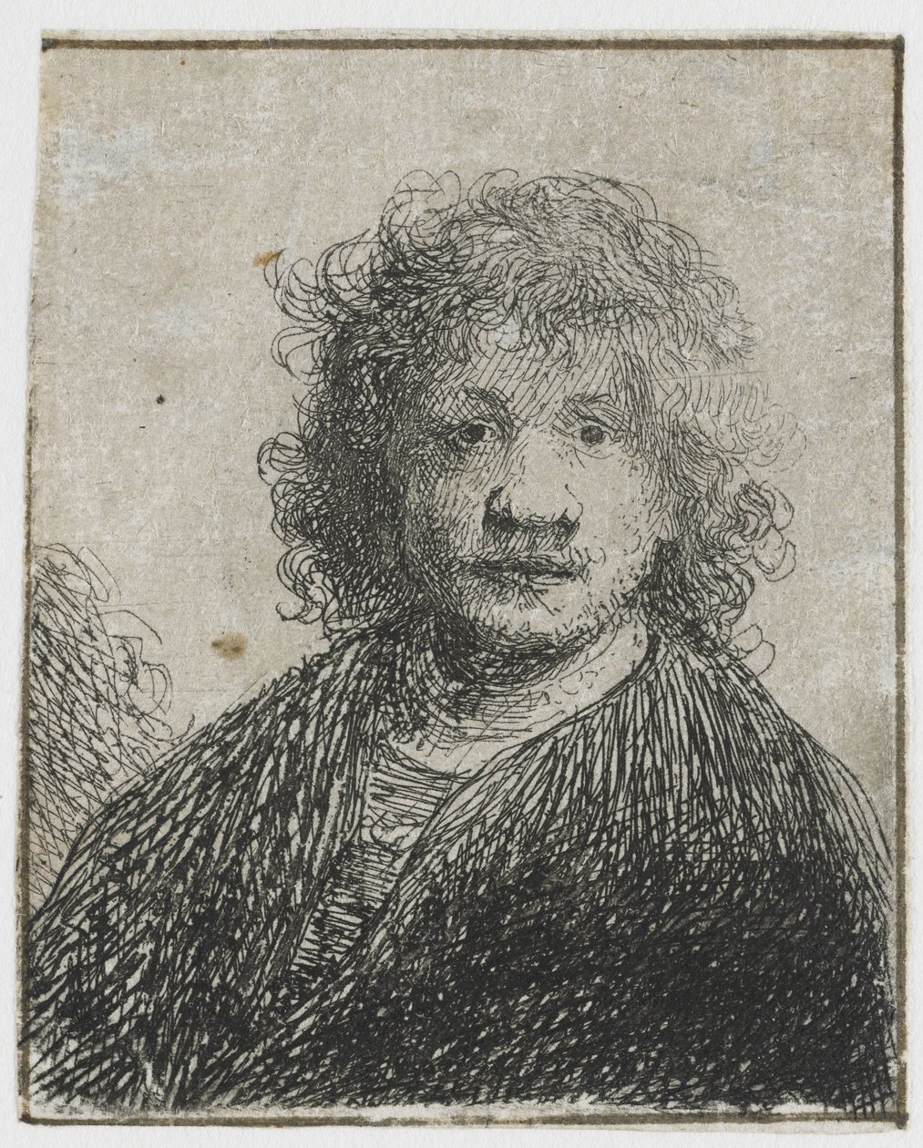 Zelfportret met een brede neus door Rembrandt van Rijn