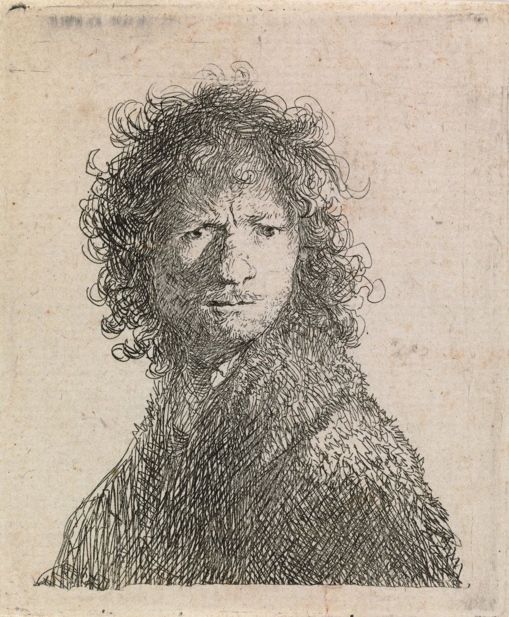 Zelfportret, fronsend door Rembrandt van Rijn