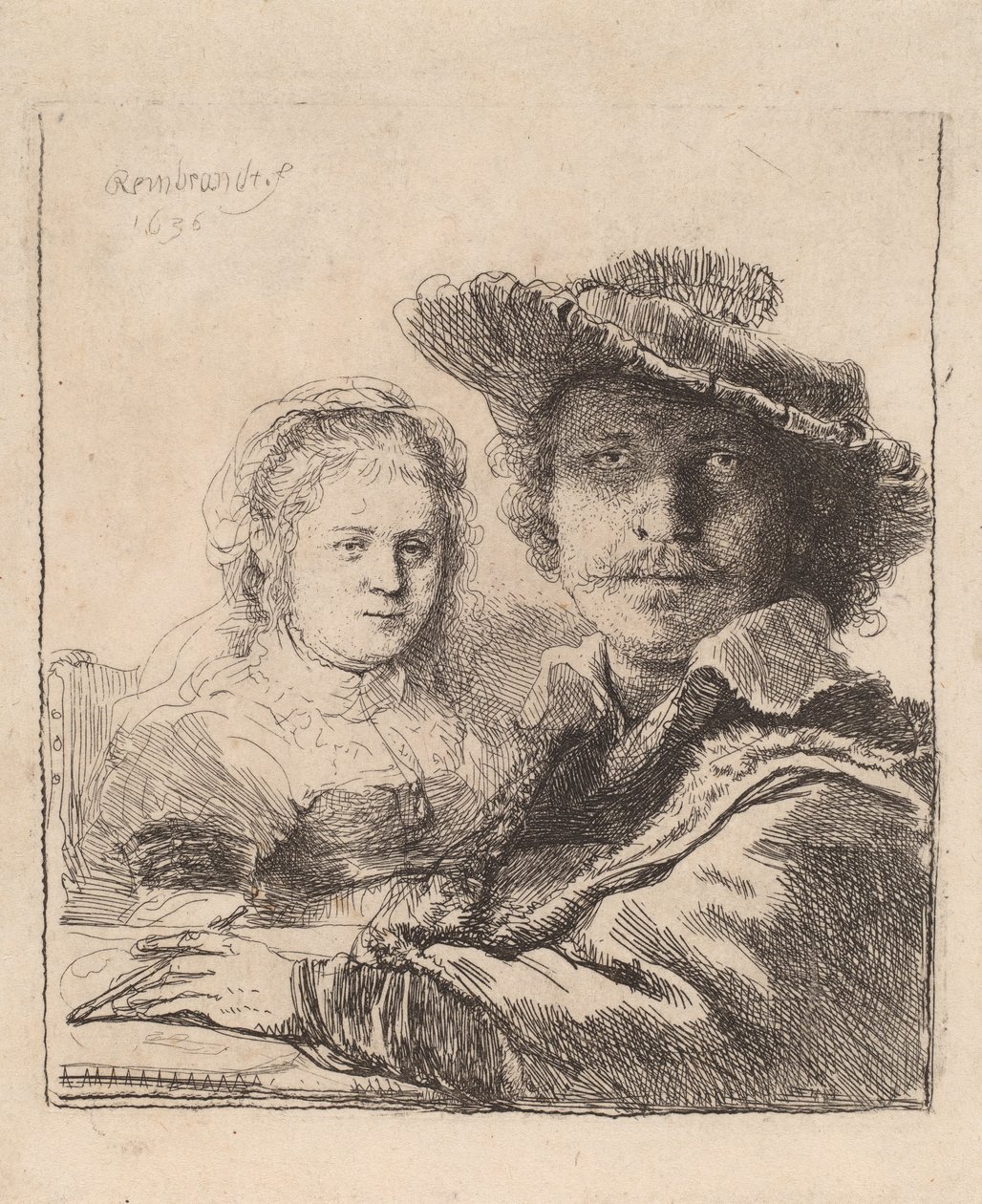 Zelfportret met Saskia, 1636 door Rembrandt van Rijn