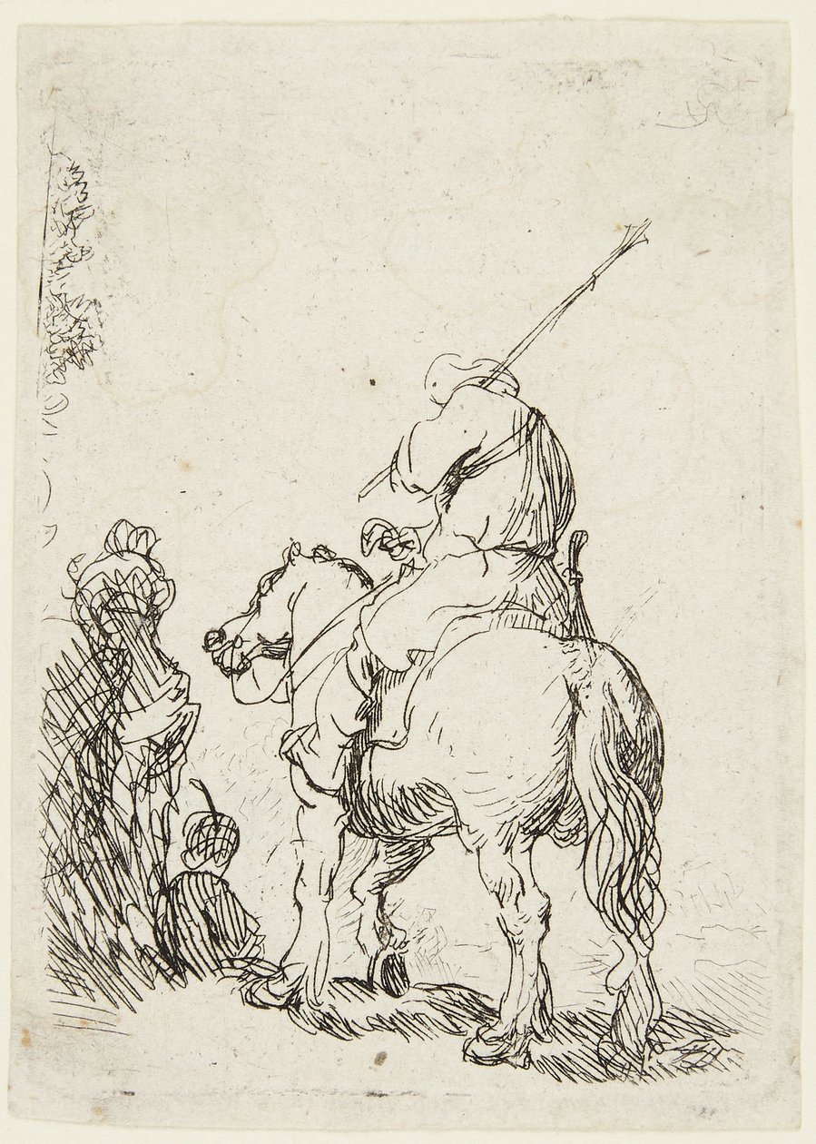 Soldaat te paard door Rembrandt van Rijn