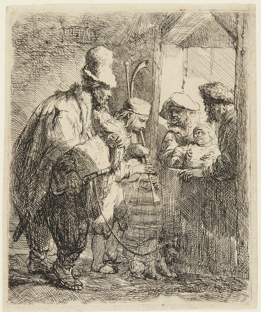 Straatmuzikanten door Rembrandt van Rijn