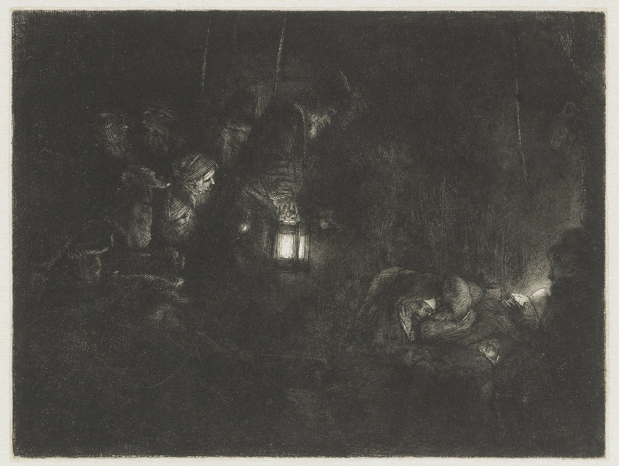 De aanbidding van de herders door Rembrandt van Rijn