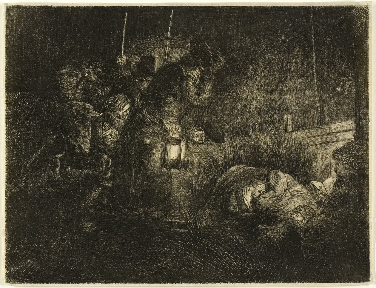 De Aanbidding van de Herders: Een Nachtstuk door Rembrandt van Rijn