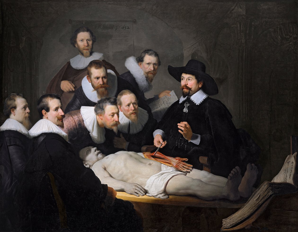De anatomische les van Dr. Nicolaes Tulp, 1632 door Rembrandt van Rijn