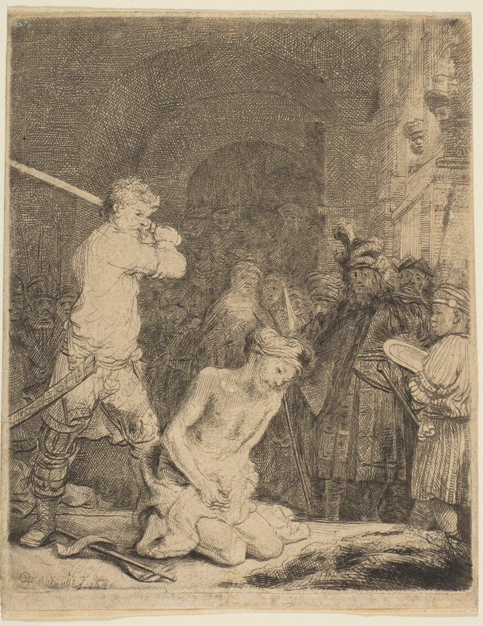 De onthoofding van Johannes de Doper door Rembrandt van Rijn
