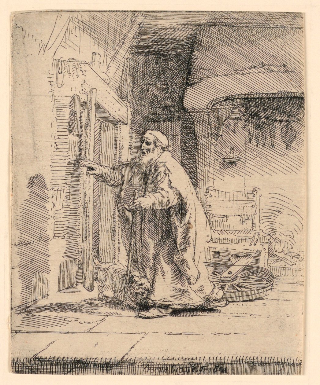 De blindheid van Tobit: De grotere plaat door Rembrandt van Rijn