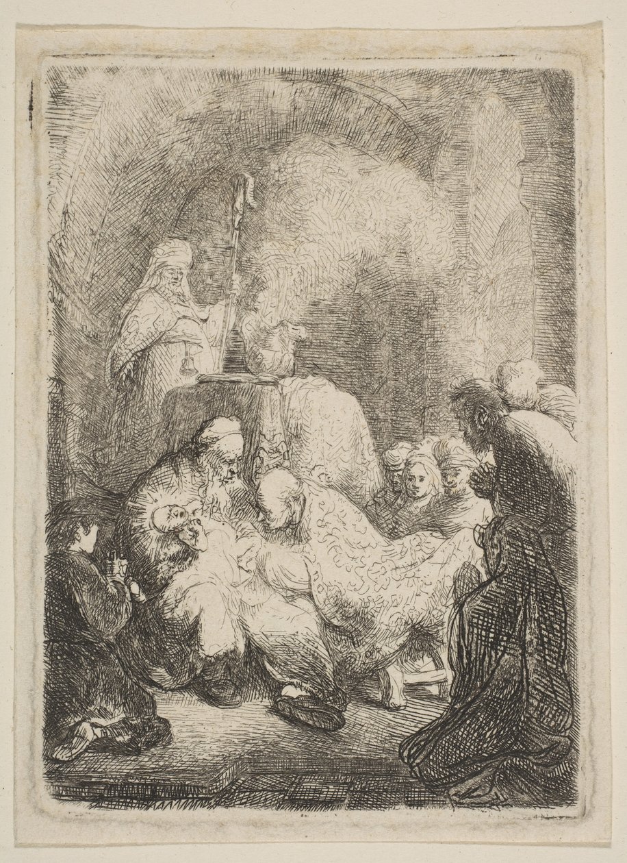 De Besnijdenis: Kleine Plaat, ca. 1630 door Rembrandt van Rijn