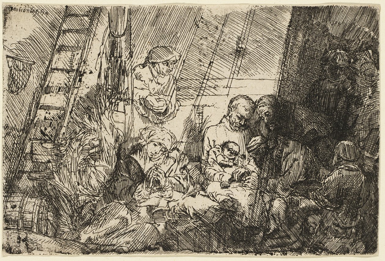 De Besnijdenis in de Stal door Rembrandt van Rijn