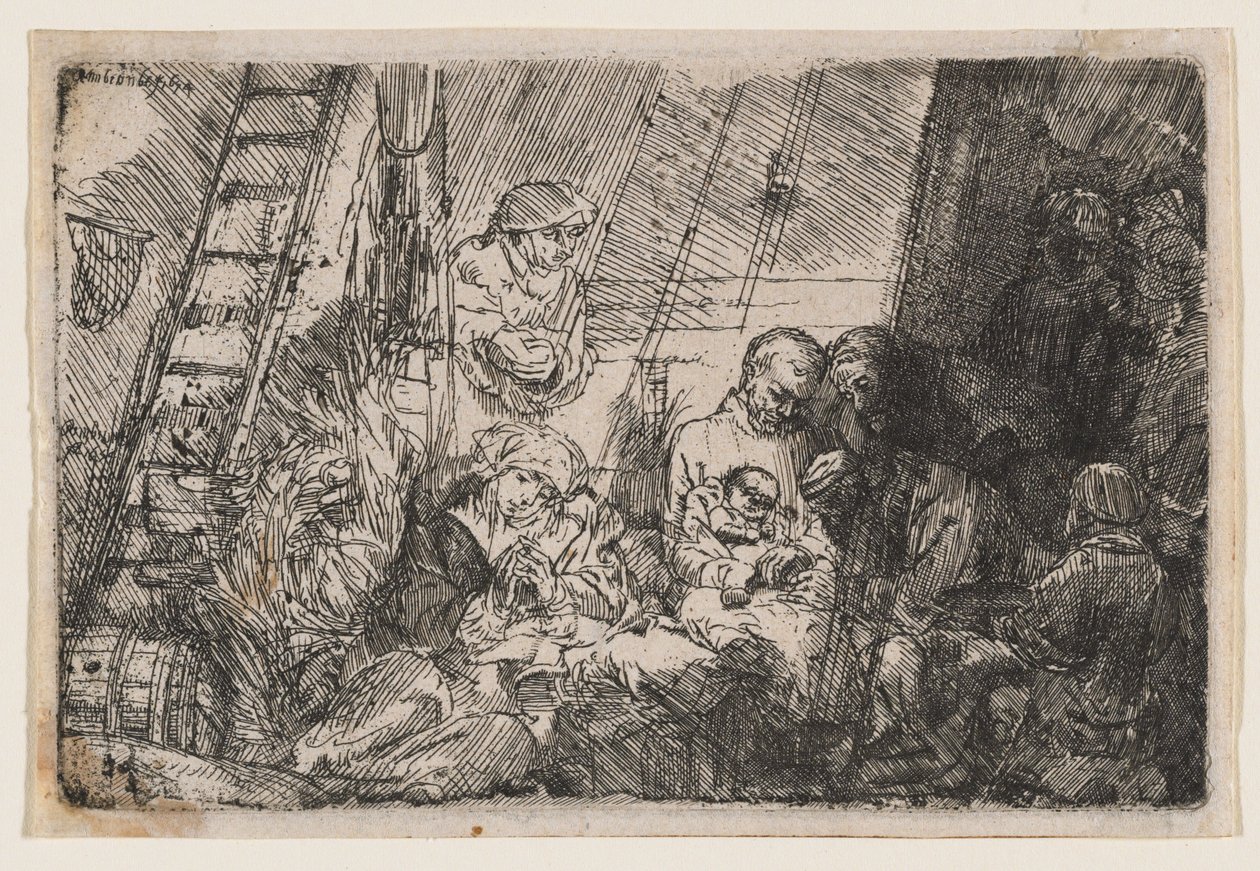 De besnijdenis in de stal door Rembrandt van Rijn
