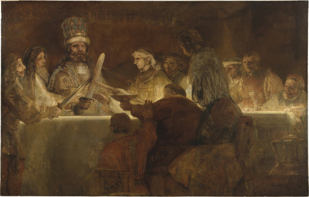 De Samenzwering van de Bataven onder Claudius Civilis, 1662 door Rembrandt van Rijn